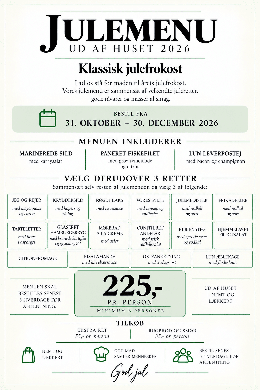 Julemenu ud af huset